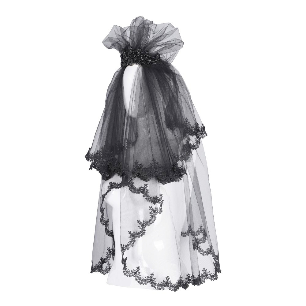 Devil Fashion - Skull Crown Schleier - Schwarz